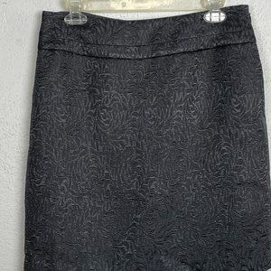 Ann Taylor LOFT Women's Gray Floral Textured Pencil Skirt w/ Pockets